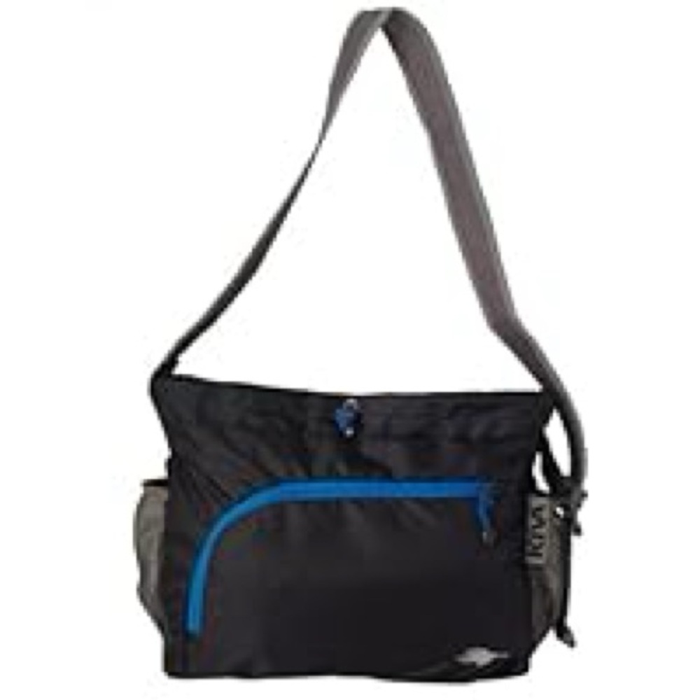 Kiva Luggage Packing Genius Stowaway Messenger Bag, Glacier/Black&Teal -One Size